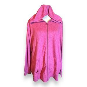Womens 2 Hanes Live Love Color Wild Rose Zip Up Hoodie with Pockets 18 20 L